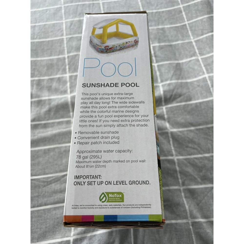 Intex Sunshade Inflatable Pool, 1 pool, portable swimming 62inx62inx48in - Picture 4 of 7